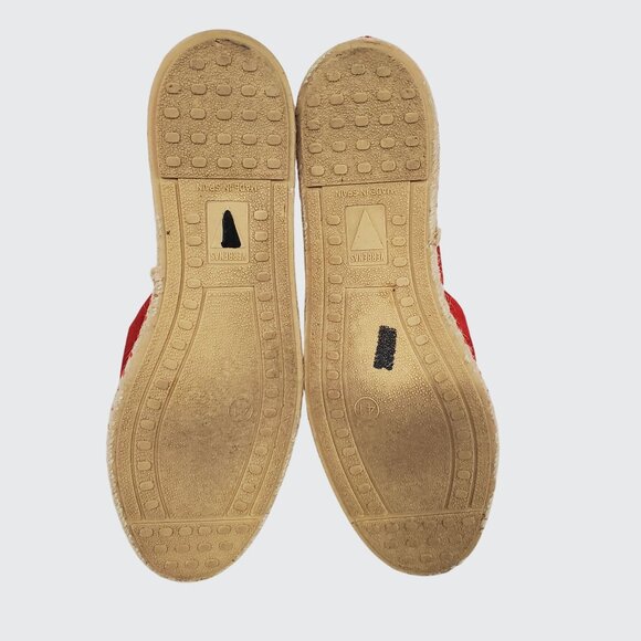 Verbenas Carmen Red Suede Espadrille Flats Made in Spain Women's Size 41(US 9) - Picture 4 of 11